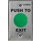 Request-to-Exit Plate w Green mushroom cap push button, “Push To Exit,” SPDT